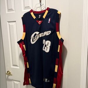 Adidas Cleveland Basketball Jersey - Navy, Red, Yellow. james